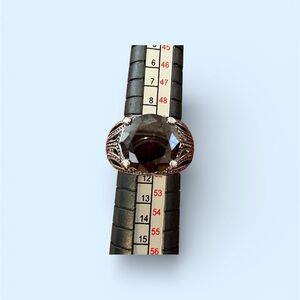 Gorgeous Rhodium Plated Large Garnet Colored Stone Ring By Premier Designs